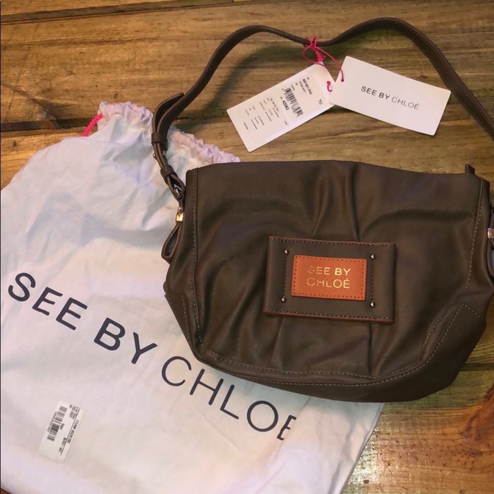 BRAND NEW// SEE by Chloé logo patch shoulder bag